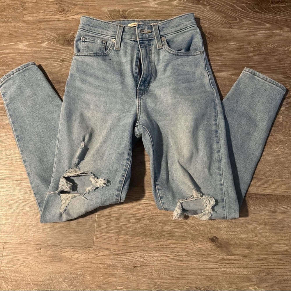 Levi's Light Blue Ripped Skinny Jeans